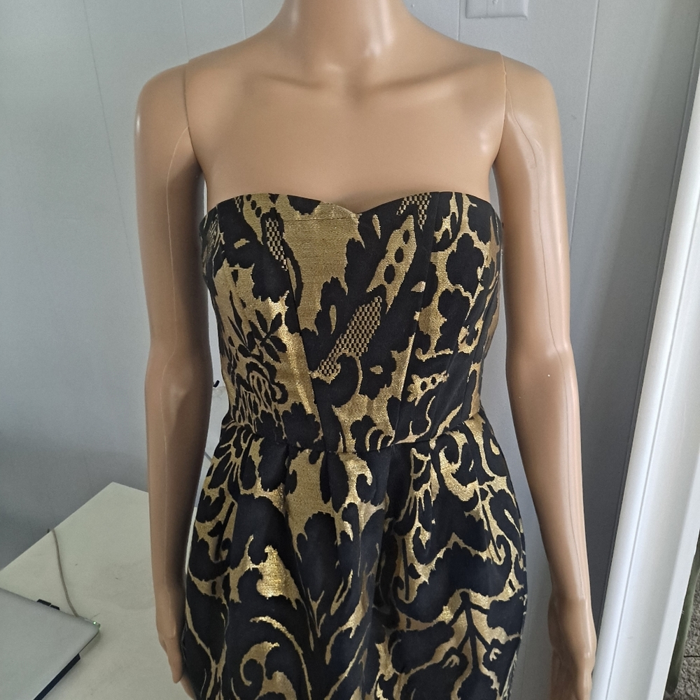 H&M black and gold evening dress
